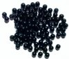 50 6mm Opaque Black Round Glass Beads