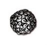 1 8mm TierraCast Round Antique Silver Floral Bead