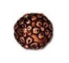 1 8mm TierraCast Round Antique Copper Floral Bead