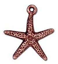 1 20mm TierraCast Antique Copper Starfish / Seastar Pendant