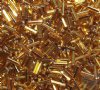 50 grams, #3 Silver Lined Gold Bugle Beads