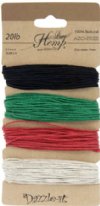 Dazzle-It! Basic Color Mix 20lb Hemp Cord (Carded)