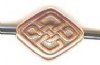1 12x4mm TierraCast Flat Antique Copper Diamond Bead with Celtic Knot Design