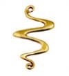 1 Anti-Tarnish Brass 28.5x14mm Squiggle Connector