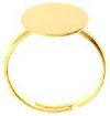 1 Adjustable Gold Plated Ring with 12mm Pad