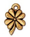1 10mm TierraCast Antique Gold Four Leaf Clover Pendant