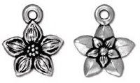 1 12mm TierraCast Antique Silver Jasmine Star Flower Pendant