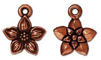 1 12mm TierraCast Antique Copper Jasmine Star Flower Pendant