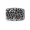 1 13x9mm TierraCast Flat Antique Silver Rectangle Bead with Scroll Design