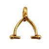 1 15mm Anti-Tarnish Brass Side Drilled Pinch Bail (Reeded Edge)