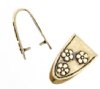 1 17x10mm Anti-Tarnish Brass Pinch Bail with Flowers