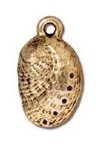 1 16x10mm TierraCast Antique Gold Abalone Shell Pendant