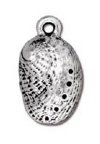 1 16x10mm TierraCast Antique Silver Abalone Shell Pendant
