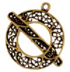 1 22mm Vintage Anti-Brass Round Filigree Toggle
