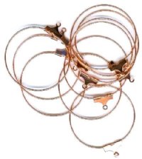 5 Pairs of 30mm Bright Copper Plated Hoop Earrings