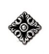 1 11mm TierraCast Antique Silver Luna Diagonal Bead