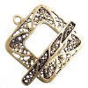 1 22mm Vintage Anti-Brass Square Filigree Toggle