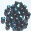 25 8mm Faceted Metallic Gunmetal AB Beads