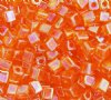 10 grams of 4x4mm Transparent Rainbow Orange Miyuki Cubes