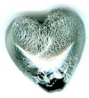 1 19x20mm Black & Silver Foil Glass Heart Bead 