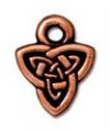 1 10mm TierraCast Antique Copper Celtic Triad Pendant