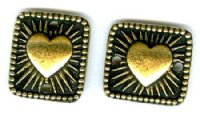 1 15mm TierraCast Antique Gold Square Radiant Heart Link