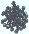 50 6mm Faceted Gunmetal AB Firepolish Beads