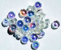 25 4x8mm Faceted Crystal AB Rondelle Beads