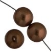 16 inch strand of 8mm Round Dark Bronze Glass Pearl Beads