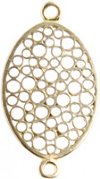 1 28x16mm Anti-Tarnish Brass Filigree Oval Connector / Link