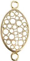 1 22x11mm Anit-Tarnish Brass Filigree Oval Connector / Link
