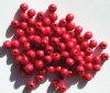 100 6mm Red Round Wood Beads