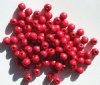 100 6mm Red Round Wood Beads