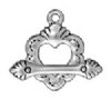 1 18mm TierraCast Antique Silver Sacred Heart Toggle