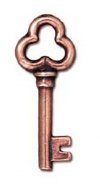 1 21mm TierraCast Antique Copper Key Pendant