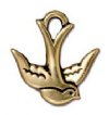 1 15mm TierraCast Antique Gold Swallow Pendant