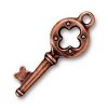 1 27mm TierraCast Antique Copper Quatrefoil Key Pendant