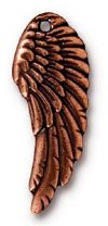 1 27mm TierraCast Antique Copper Wing Pendant