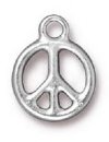 1 15mm TierraCast Rhodium Peace Symbol Pendant