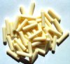 50 25x6mm Opaque Ivory Acrylic Tube Beads
