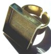 1 21x21x3mm Dazzle-it Bright Brass Square Adjustable Ring with Raised Bezel