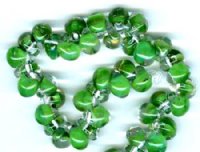 10 10mm Unicorne Green Apple Teardrop Beads (21104)
