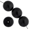 16 inch strand of 4mm Black Round Glass Pearl Beads