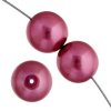 16 inch strand of 8mm Round Honeysuckle Pink Glass Pearl Beads