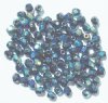 100 4mm Faceted Gunmetal AB Firepolish Beads