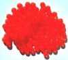 50 6mm Round Matte Orange Glass Beads