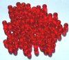 50 6mm Transparent Red Round Glass Beads