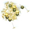 50 6mm Gold Flat Pad Earring Post