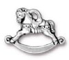 1 16x22mm TierraCast Antique Silver Rocking Horse Pendant