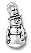 1 23x10mm TierraCast Antique Silver Snowman Pendant